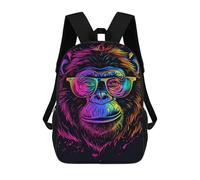 sinyumoney Colorful Monkey Art Print-4 Mochila Infantil De 17 Pulgadas, Mochila Escolar Con Estampado 3D De Dibujos Animados Para Niños Y Adolescentes.