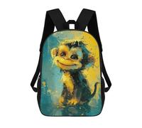 sinyumoney Colorful Monkey Art Print Mochila Escolar De Moda, Mochila Para Material Escolar, Mochila Impermeable Informal Para Acampar, Aventuras Al Aire Libre Y Viajes Diarios 17inch