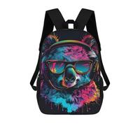 sinyumoney Colorful Monkey Headphones Sunglasses Art Print Mochila Escolar De Moda, Mochila Para Material Escolar, Mochila Impermeable Informal Para Hombres/mujeres 17inch