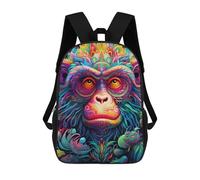 sinyumoney Colorful Monkey Illustration Mochila Escolar Para Niños, Mochila Escolar De Gran Capacidad Para Niños, Mochila Escolar 3D, Regalos Para Niños 17inch