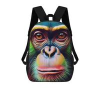 sinyumoney Colorful Monkey Portrait-1 Mochila Escolar Para Niños De 17 Pulgadas, Mochila Informal De Viaje Para Niños Y Niñas, Mochila De Gran Capacidad Para El Día A Día 17inch