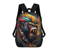 sinyumoney Colorful Monkey Portrait -1 Mochilas Infantiles Impresas En 3D, Mochilas De Moda Informales, Mochilas De Viaje Bonitas, Mochilas Informales Para Exteriores Para Niños Y Niñas 17inch