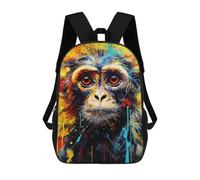 sinyumoney Colorful Monkey Portrait -2 Mochila Escolar Impresa En 3D Para Niños, Mochila Escolar, Mochilas De Viaje, Bolso Informal De Moda Para Niños Y Estudiantes 17inch
