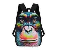 sinyumoney Colorful Monkey Portrait-2 Mochila Infantil, Mochila Escolar De Gran Capacidad Para Estudiantes, Mochila Para Libros, Mochila Para Niños, Niñas, Adultos Y Adolescentes 17inch