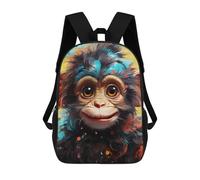 sinyumoney Colorful Monkey Portrait-7 Mochila Escolar Infantil Impresa En 3D Para Niños, Mochilas De Viaje De Alta Capacidad, Bolsas Para Libros, Mochila Escolar Infantil 17inch