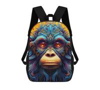 sinyumoney Colorful Monkey Portrait -7 Mochilas Escolares Para Niños Y Niñas, Mochilas Deportivas Informales Para Primaria, Mochilas De Gran Capacidad Para Libros 17inch