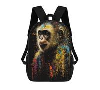 sinyumoney Colorful Monkey Portrait Mochilas Mochilas Infantiles Mochila Escolar Mochila Escolar Infantil Impresa En 3D Mochilas De Viaje De Moda Para Niños De Primaria Y Secundaria 17inch