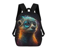 sinyumoney Colorful Monkey with Glasses Mochila Escolar De Moda, Mochila Para Material Escolar, Mochila Impermeable Informal Para Acampar, Aventuras Al Aire Libre Y Viajes Diarios 17inch