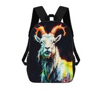 sinyumoney Colorful Mountain Goat Portrait Mochila Para Niños, Adolescentes Y Estudiantes, Mochilas Para Niñas, Mochilas Para Niños Pequeños, Primaria Y Secundaria 17inch