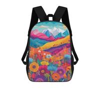 sinyumoney Colorful Mountain Landscape Mochila Infantil De 17 Pulgadas, Mochila Escolar Con Estampado 3D De Dibujos Animados Para Niños Y Adolescentes.