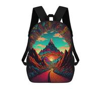 sinyumoney Colorful Mountain Sunset Path -1 Mochila Infantil, Mochila Escolar Impresa En 3D, Mochila Para Niños Y Niñas, Mochila Escolar Ajustable Para La Escuela Primaria 17inch