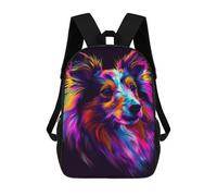 sinyumoney Colorful Neon Dog Art Print-3 Mochilas Infantiles Mochila Escolar Impresa En 3D Para Niños Mochilas De Viaje Bolsas Para Libros Para Niños 17inch Mochila Escolar