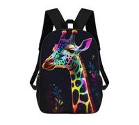 sinyumoney Colorful Neon Giraffe Art Mochila De Peluche Con Dibujos Animados, Mochila 3D Para Niños, Bolsa Escolar, Idea De Regalo De Cumpleaños Para Niños Y Niñas 17inch