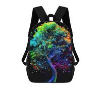 sinyumoney Colorful Neon Tree Artwork -1 Mochila Escolar Infantil Con Impresión 3D, Mochila Escolar Informal Para Niños De Primaria Y Secundaria 17inch