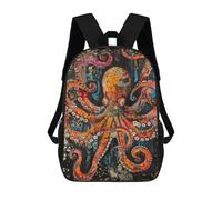 sinyumoney Colorful Octopus Art Print -1 Mochila Infantil De 17 Pulgadas, Mochila Escolar Con Estampado 3D De Dibujos Animados Para Niños Y Adolescentes.