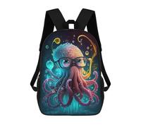 sinyumoney Colorful Octopus Art Print-2 Mochila Escolar Infantil De 17 Pulgadas, Mochila Escolar Impresa En 3D Para Niños De Primaria Y Secundaria