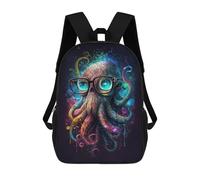 sinyumoney Colorful Octopus Art Print Mochila Escolar Infantil De 17 Pulgadas Con Estampado 3D De Películas De Anime Para Niños, Mochila De Viaje, Mochila Escolar Infantil