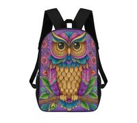 sinyumoney Colorful Owl Art Print-2 Mochila Escolar Infantil Impresa En 3D 17inch Mochilas De Moda Para Niños De Primaria Y Secundaria