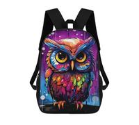 sinyumoney Colorful Owl Art Print-3 Mochilas Impresas En 3D Para Niños 17inch Mochilas De Moda Informales Para El Día A Día, Bolsas De Viaje, Mochilas Informales Para Exteriores Para Niños Y Niñas