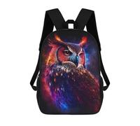 sinyumoney Colorful Owl Artwork-9 Mochila Escolar Impresa En 3D Mochilas Informales Para Niños Mochila Escolar Impresa En 3D Para Niños De Primaria Y Secundaria 17inch