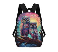 sinyumoney Colorful Owl Duo in Fantasy Forest Mochila Para Niños, Adolescentes Y Estudiantes, Mochilas Para Niñas, Mochilas Para Niños Pequeños, Primaria Y Secundaria 17inch