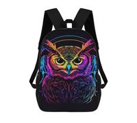 sinyumoney Colorful Owl Headphones Art Print Mochila Escolar Infantil Impresa En 3D Para Niños, Mochila De Viaje De Alta Capacidad, Mochilas Para Libros De 17 Pulgadas Para Niños