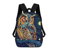sinyumoney Colorful Owl in Night Sky Mochila Escolar Infantil Impresa En 3D Para Niños, Mochila De Viaje De Alta Capacidad, Bolsas Para Libros, Mochila Escolar Infantil 17inch