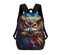 sinyumoney Colorful Owl Portrait-11 Mochila Escolar Impresa En 3D Para Niños Y Niñas, Mochila Para Portátil Para Niños/estudiantes/adultos 17inch