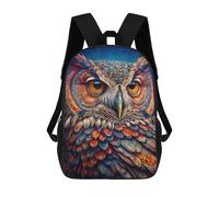 sinyumoney Colorful Owl Portrait-8 Mochila Escolar Impresa En 3D Para Niños, Mochila Escolar Informal De Moda Para Viajes Para Niños Y Estudiantes 17inch