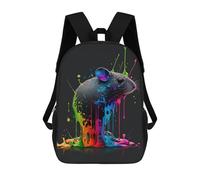sinyumoney Colorful Paint Dripping Rat Art Mochila Escolar, Mochila De Negocios, Mochila Impermeable Para Libros, Para Acampar, Aventuras Al Aire Libre Y Viajes Diarios 17inch