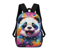 sinyumoney Colorful Panda Art Print-3 17inch Mochilas Escolares Impresas En 3D, Mochilas Escolares De Moda Para Niños De Primaria Y Secundaria