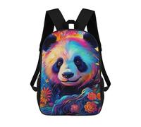 sinyumoney Colorful Panda Artwork-3 Mochila Infantil, Mochila Escolar Para Niños, Mochila Escolar Infantil Con Estampado 3D De Dibujos Animados, Mochila De Gran Capacidad Para Niños Y Niñas 17inch