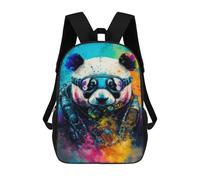 sinyumoney Colorful Panda Diver Art Print 17inch Mochilas Escolares Impresas En 3D, Mochilas Escolares De Moda Para Niños De Primaria Y Secundaria
