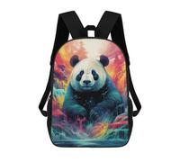 sinyumoney Colorful Panda Forest-1 Mochila De Peluche Con Dibujos Animados, Mochila 3D Para Niños, Bolsa Escolar, Idea De Regalo De Cumpleaños Para Niños Y Niñas 17inch