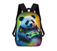 sinyumoney Colorful Panda Gaming Art Print 17inch Mochilas Escolares Impresas En 3D, Mochilas Escolares De Moda Para Niños De Primaria Y Secundaria