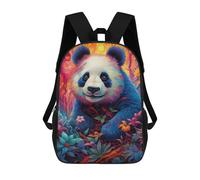sinyumoney Colorful Panda in Fantasy Forest Mochila Escolar Para Niños Y Niñas, Mochila Informal De Viaje, Mochila De Gran Capacidad Para El Día A Día 17inch