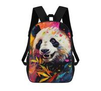 sinyumoney Colorful Panda Portrait-2 Mochila De Peluche Con Dibujos Animados, Mochila 3D Para Niños, Bolsa Escolar, Idea De Regalo De Cumpleaños Para Niños Y Niñas 17inch