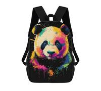 sinyumoney Colorful Panda Portrait Mochila Infantil, Mochila Escolar De Gran Capacidad Para Estudiantes, Mochila Para Libros, Mochila Para Niños, Niñas, Adultos Y Adolescentes 17inch