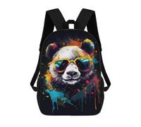 sinyumoney Colorful Panda Sunglasses Art Print-4 Mochila Escolar Para Institutos De Secundaria Mochila Informal - Perfecta Para Viajes, Trabajo Y Uso Diario 17inch