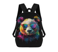 sinyumoney Colorful Panda Sunglasses Art Print-6 17inch Mochilas Escolares Impresas En 3D, Mochilas Escolares De Moda Para Niños De Primaria Y Secundaria