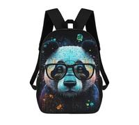 sinyumoney Colorful Panda with Glasses -1 Mochilas Escolares Para La Escuela Secundaria, Preparatoria, Universidad Y Viajes Para Niños/niñas/adolescentes 17inch