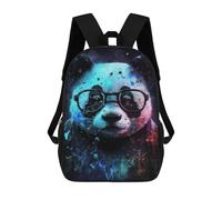 sinyumoney Colorful Panda with Glasses -3 17inch Mochilas Escolares Impresas En 3D, Mochilas Escolares De Moda Para Niños De Primaria Y Secundaria