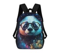 sinyumoney Colorful Panda with Glasses Mochila Escolar Infantil De 17 Pulgadas Con Estampado 3D, Mochila Moderna Para Niños, Mochilas De Viaje, Bolsas Para Libros, Mochila Escolar Infantil