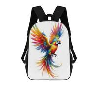 sinyumoney Colorful Parrot Art Print-1 Mochila Escolar Impresa En 3D 17inch Mochila Escolar Infantil Mochilas De Viaje Mochila Informal De Moda Para Niños Y Estudiantes