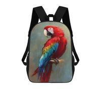 sinyumoney Colorful Parrot Art Print Mochila Escolar Impresa En 3D 17inch Mochilas De Moda Para Niños, Mochilas Escolares Para Niños De Primaria Y Secundaria