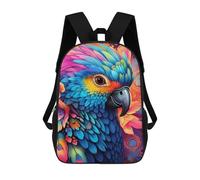 sinyumoney Colorful Parrot Artwork -1 Mochilas Para Niños, Mochilas Escolares Personalizadas En 3D Para Niños Y Niñas, Mochilas Escolares Grandes, Mochilas Informales Para El Día A Día 17inch