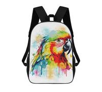 sinyumoney Colorful Parrot Bird Art Mochila Infantil De 17 Pulgadas, Mochila Escolar Con Estampado 3D De Dibujos Animados Para Niños Y Adolescentes.