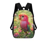 sinyumoney Colorful Parrot in Flowers Mochila Escolar, Mochila De Viaje Para La Universidad, Mochilas Para Niñas Y Adolescentes 17inch