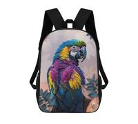 sinyumoney Colorful Parrot in Low Poly Style Mochila Infantil, Mochila Escolar Impresa En 3D, Mochila Para Niños Y Niñas, Mochila Escolar Ajustable Para La Escuela Primaria 17inch
