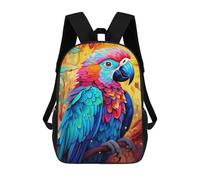 sinyumoney Colorful Parrot in Nature Mochila Infantil, Mochila Escolar De Gran Capacidad Para Estudiantes, Mochila Para Libros, Mochila Para Niños, Niñas, Adultos Y Adolescentes 17inch